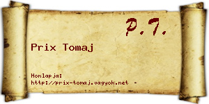 Prix Tomaj névjegykártya